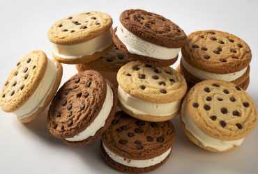 ice cream sandwiches stacked on plate